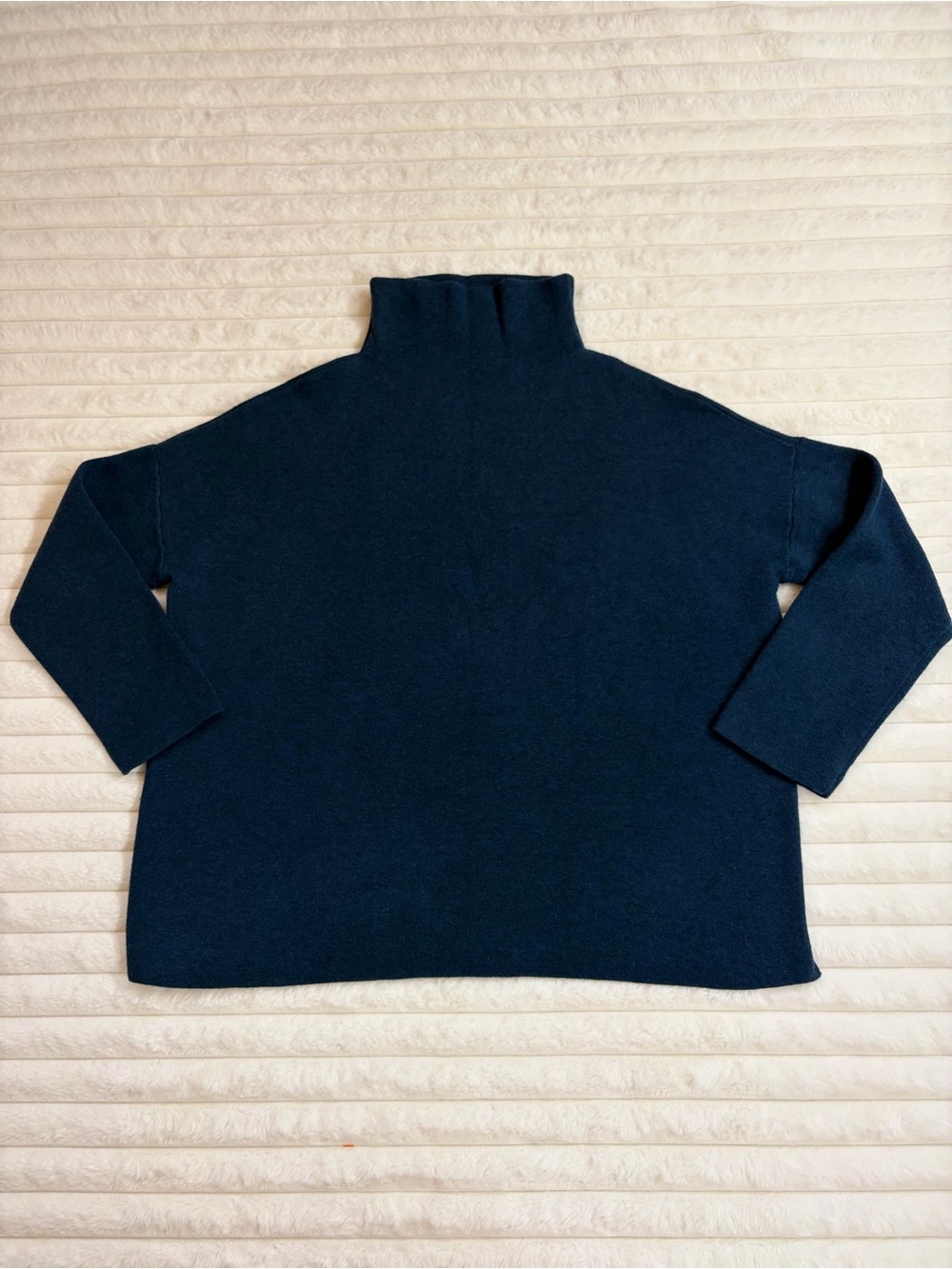 J. Jill Navy Turtleneck Boxy Sweater
